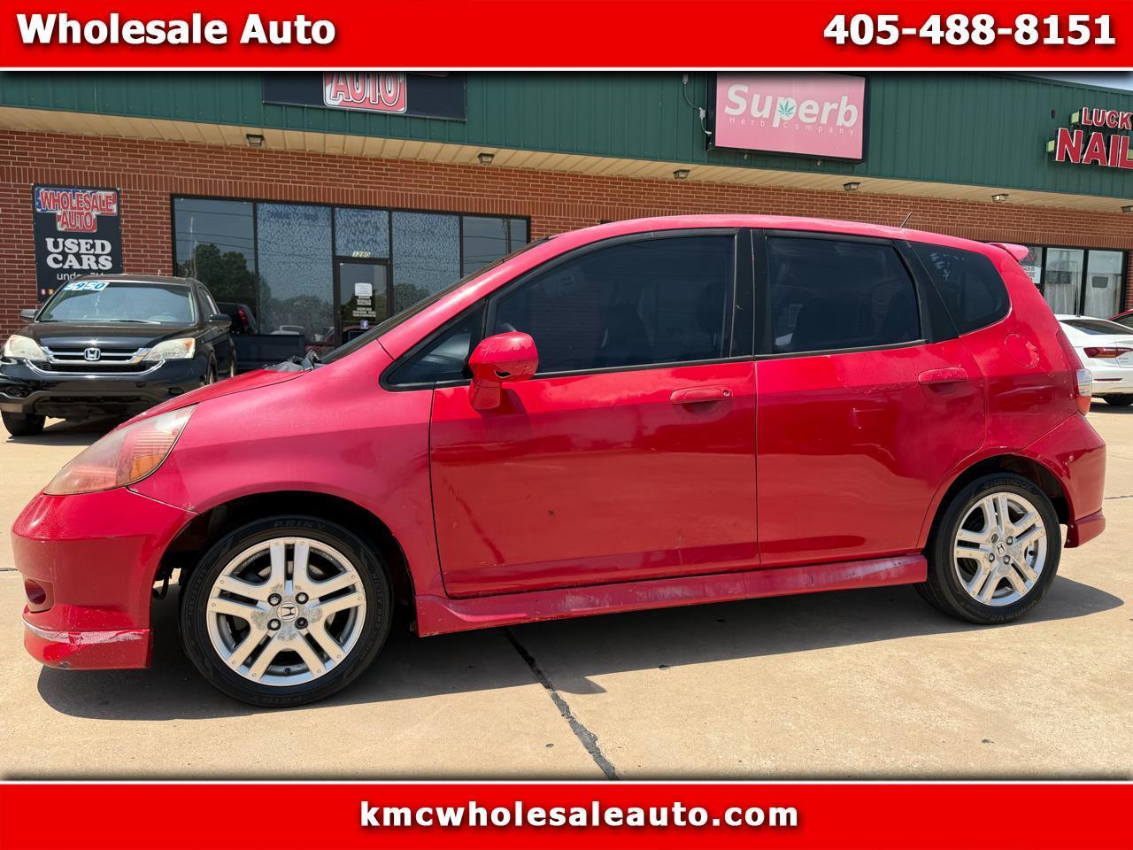 Red 2007 Honda Fit Hatchback Front-Wheel Drive 