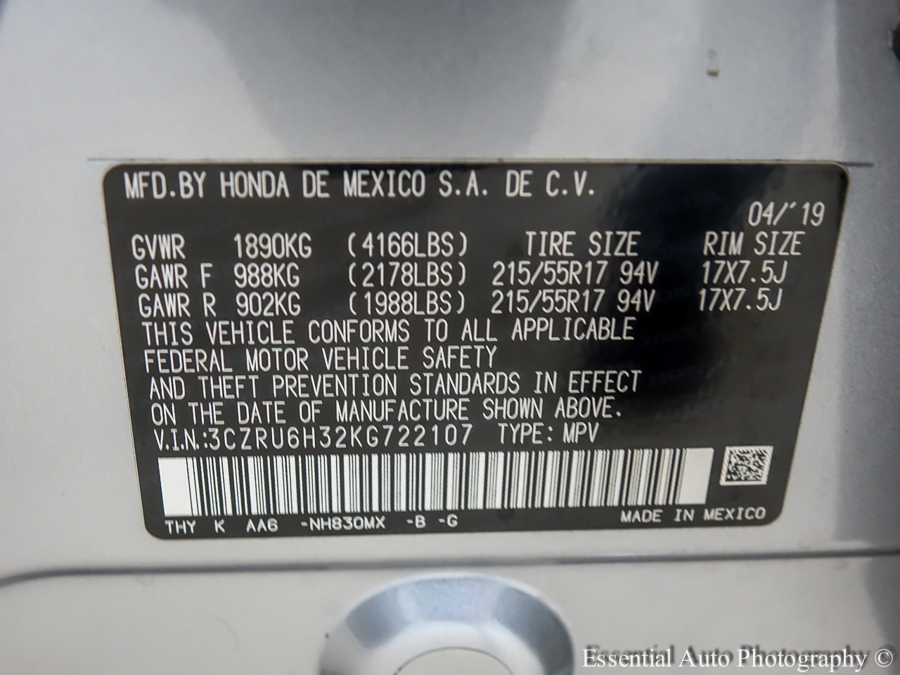 Honda HR-V LX AWD 2019 Honda HR-V LX AWD 2019