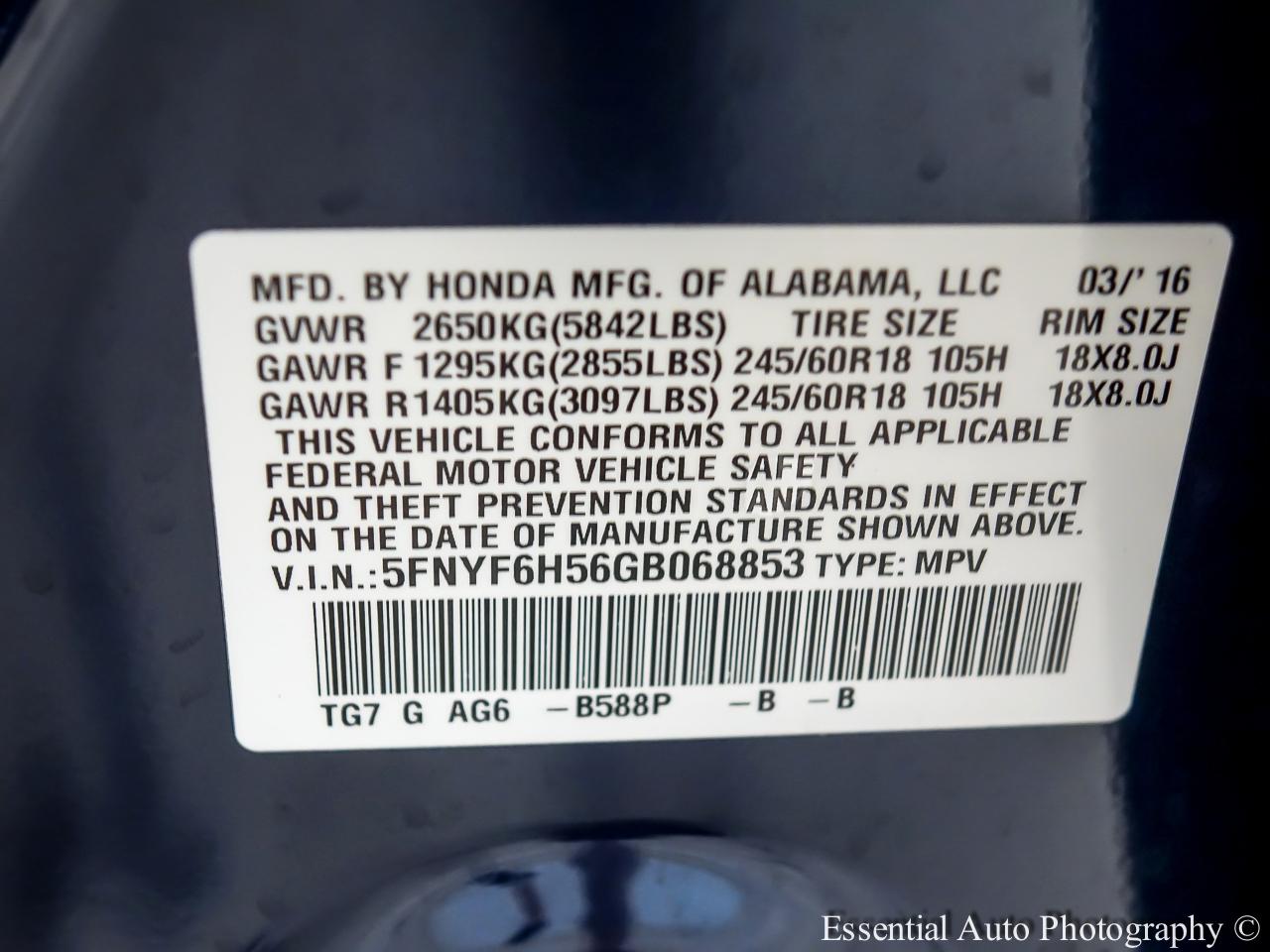 Honda Pilot EXL 4WD 2016