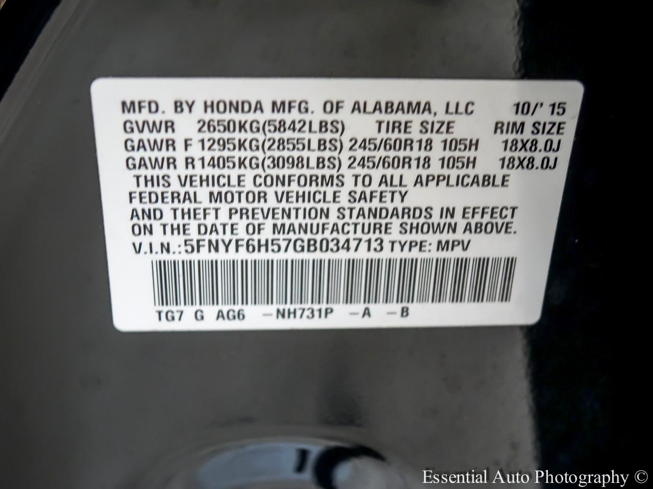 Honda Pilot EXL 4WD 2016