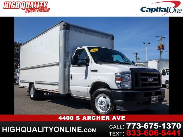 White 2021 Ford E-Series Chassis E-350 SD Cutaway SB RWD Pickup Truck Rear-Wheel Drive Automatic