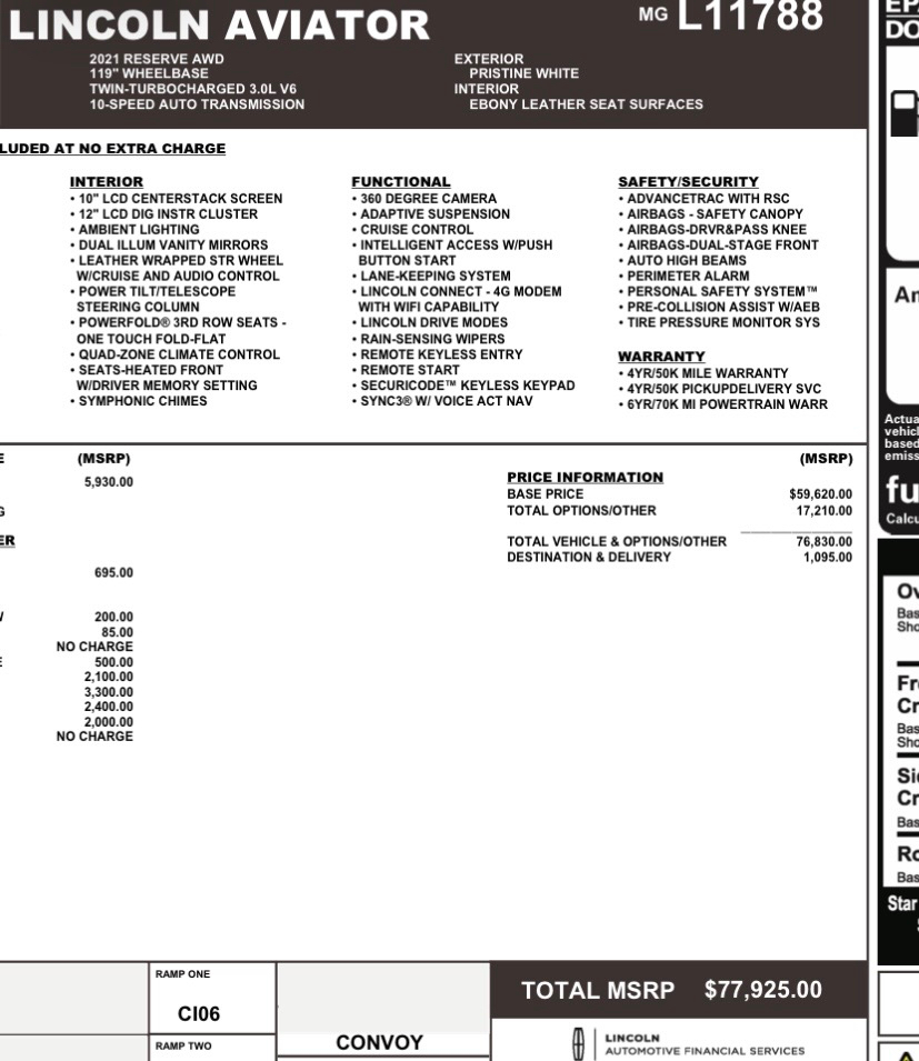 Lincoln Aviator Reserve AWD 2021