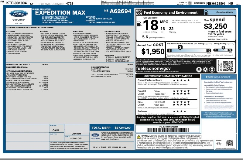 Ford Expedition Max Platinum 4x4 2022