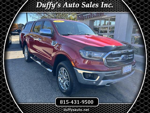 Red 2021 Ford Ranger Pickup Truck Four-Wheel Drive Automatic