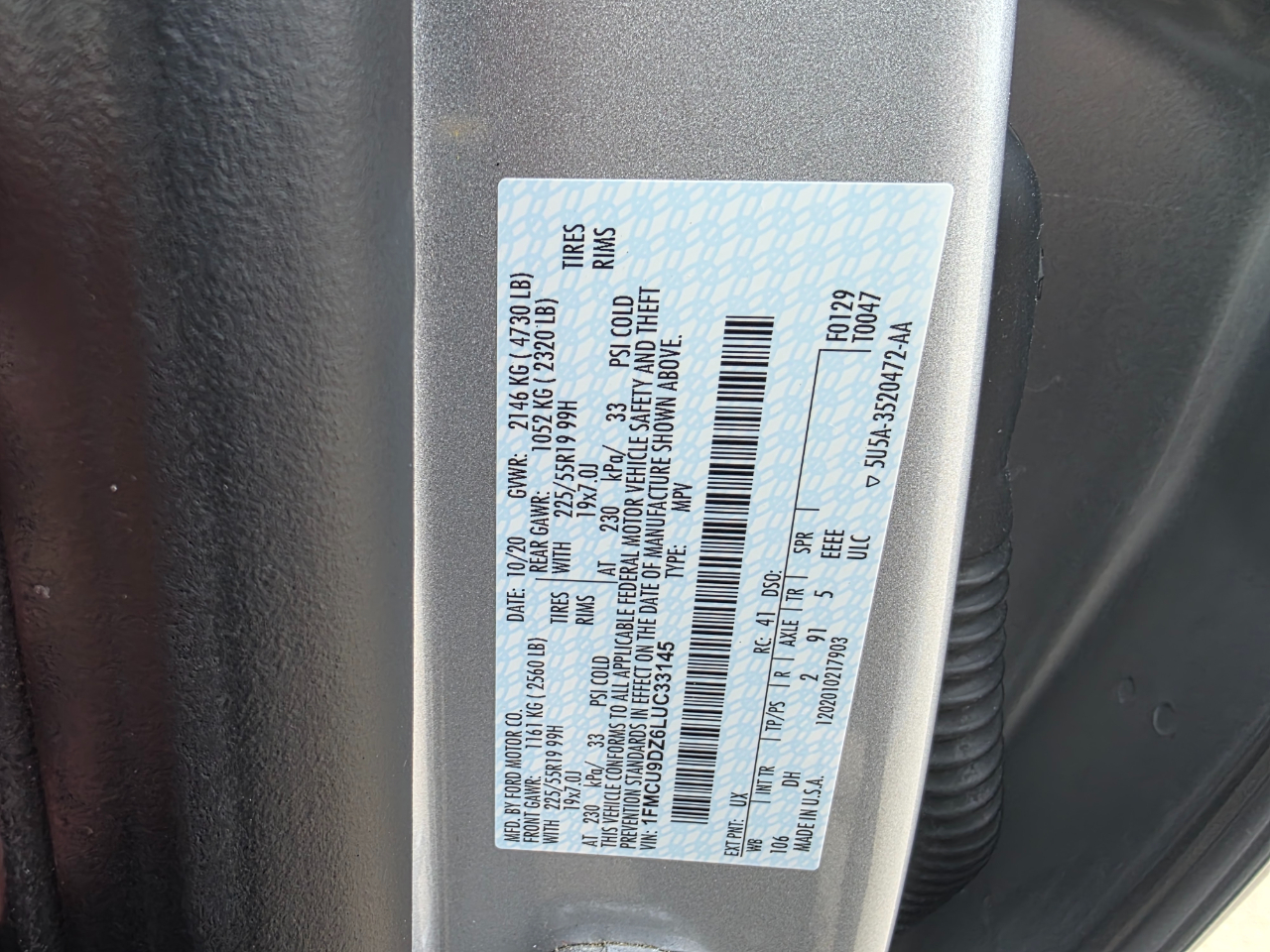 Ford Escape Hybrid Titanium AWD 2020