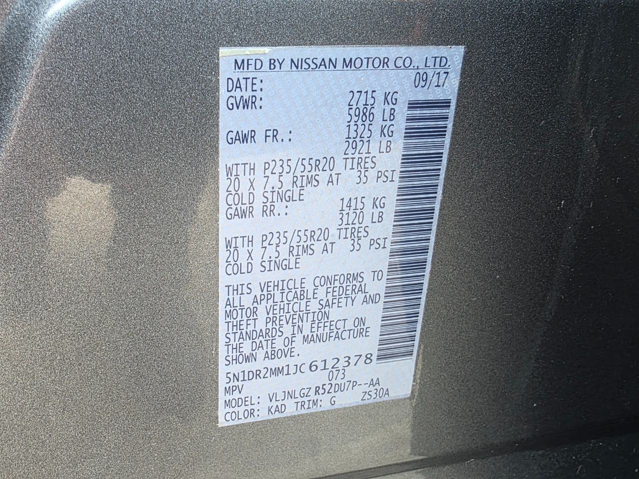 Nissan Pathfinder Platinum 4WD 2018