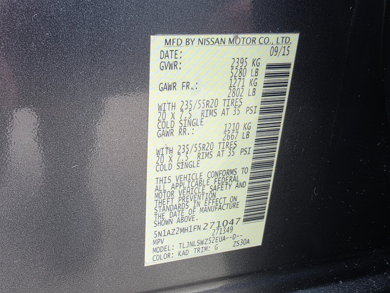 Nissan Murano Platinum AWD 2015