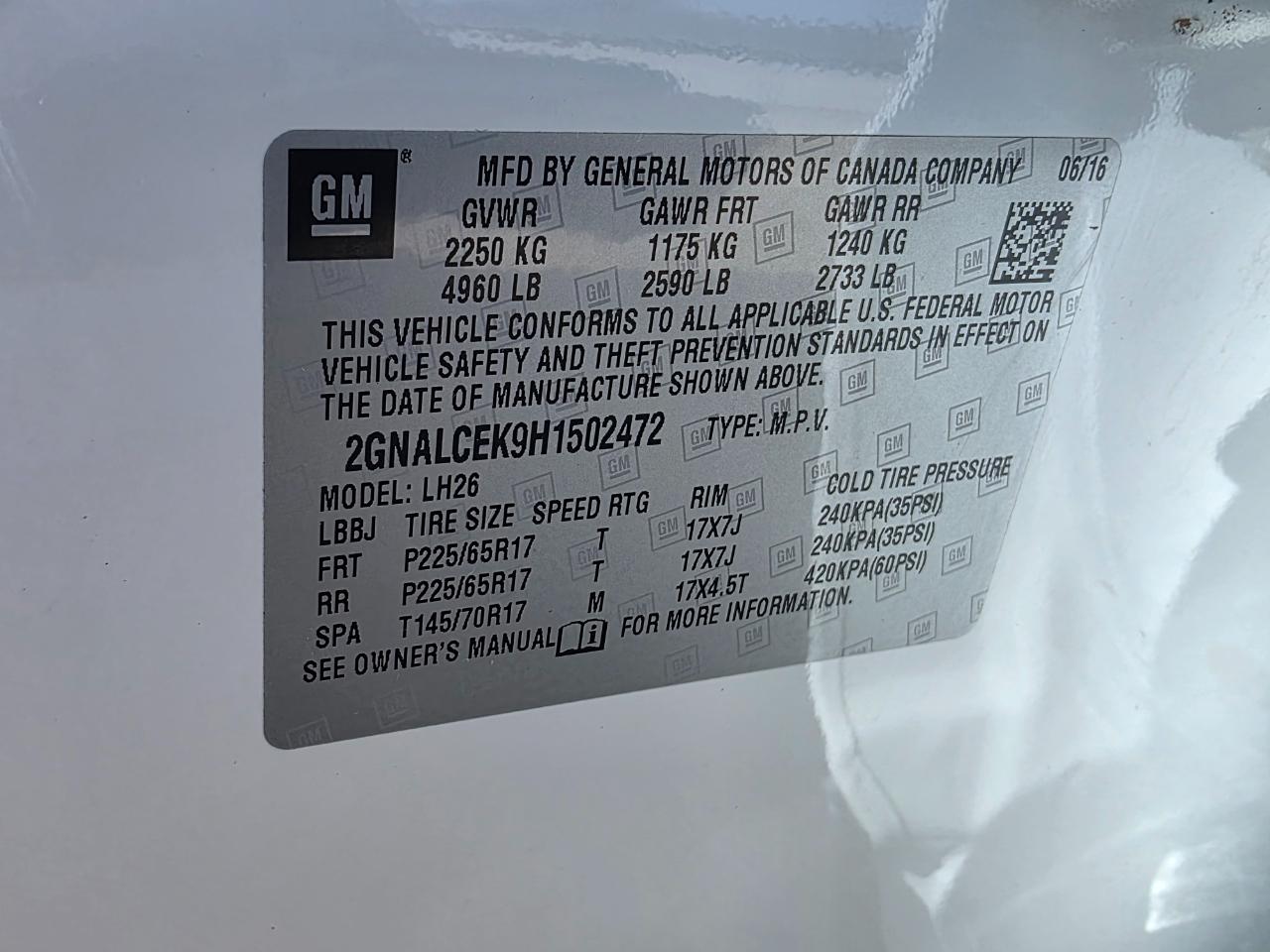 Chevrolet Equinox LT 2017