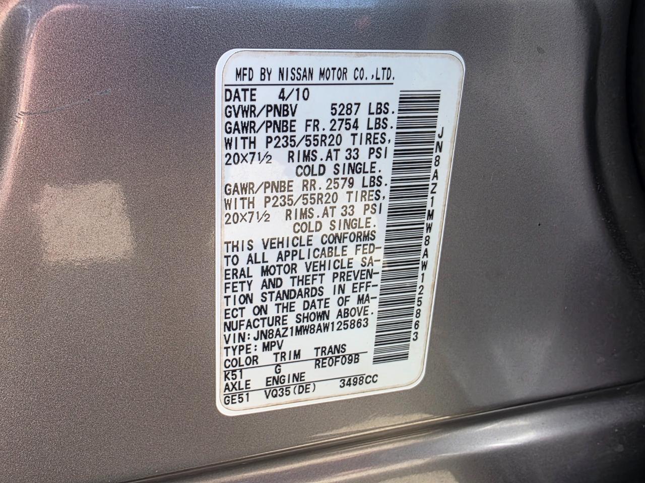 Nissan Murano SL AWD 2010