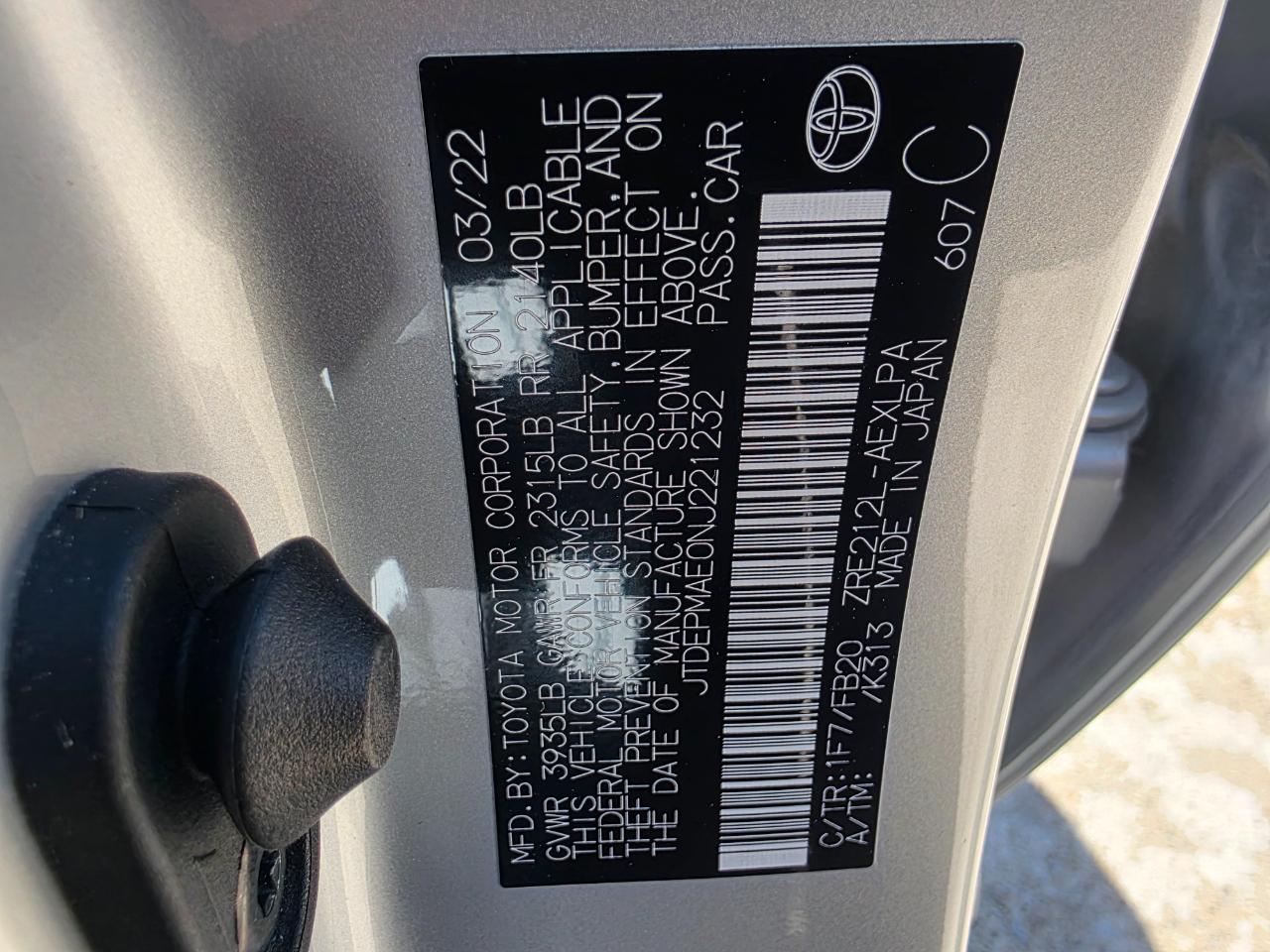 Toyota Corolla LE 2022