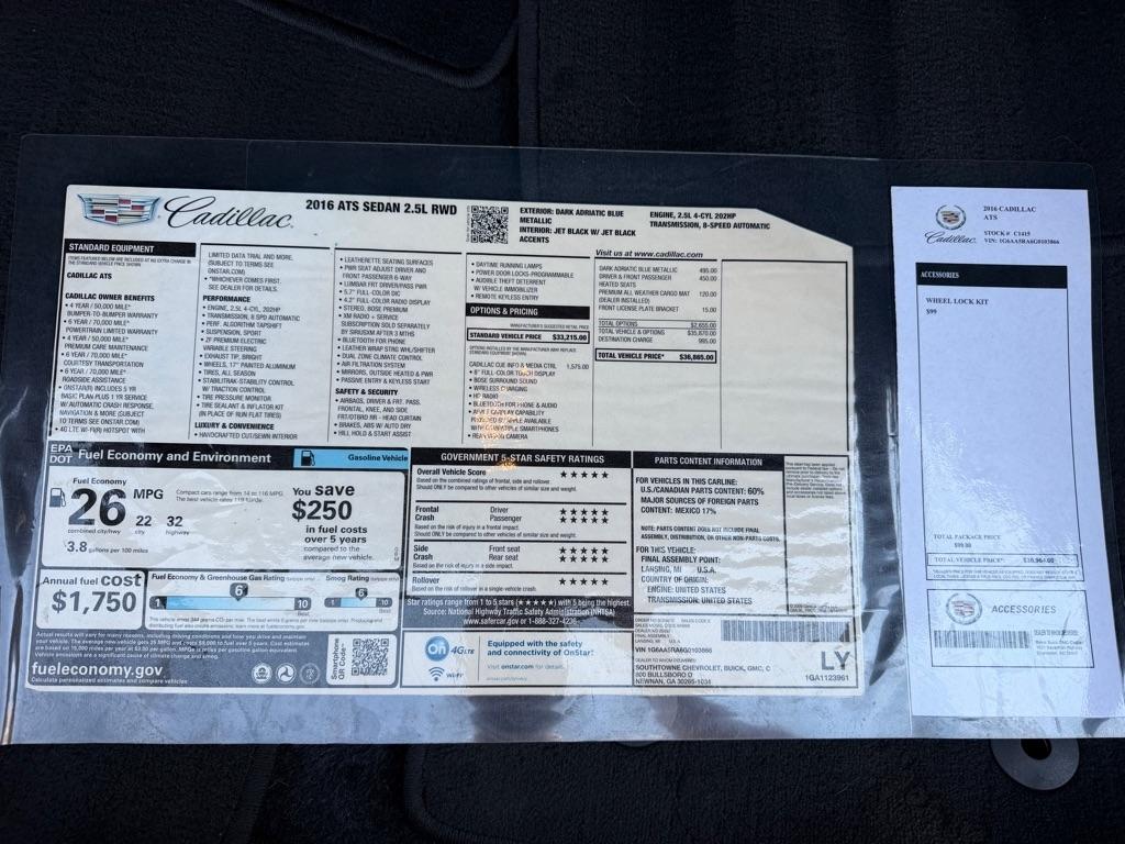 Cadillac ATS 2.5L Standard RWD 2016