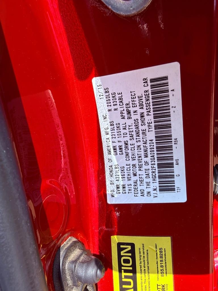 Honda Accord Sport Sedan w/Honda Sensing CVT 2016