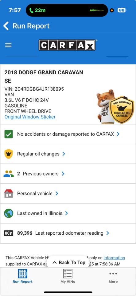 Dodge Grand Caravan SE 2018