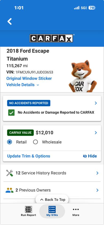 Ford Escape Titanium 4WD 2018