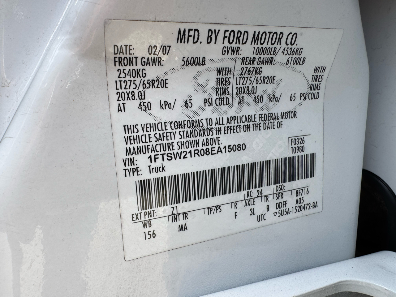 Ford Super Duty F-250 SRW XLT 4WD Crew Cab 6.75' Box 2008