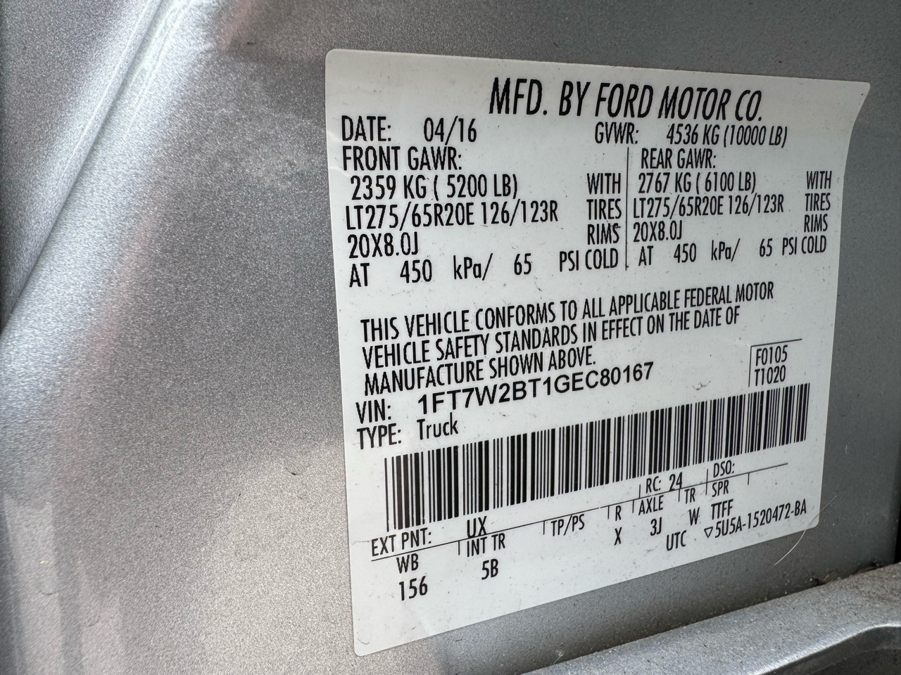 Ford Super Duty F-250 SRW 4WD Crew Cab 172" Lariat 2016