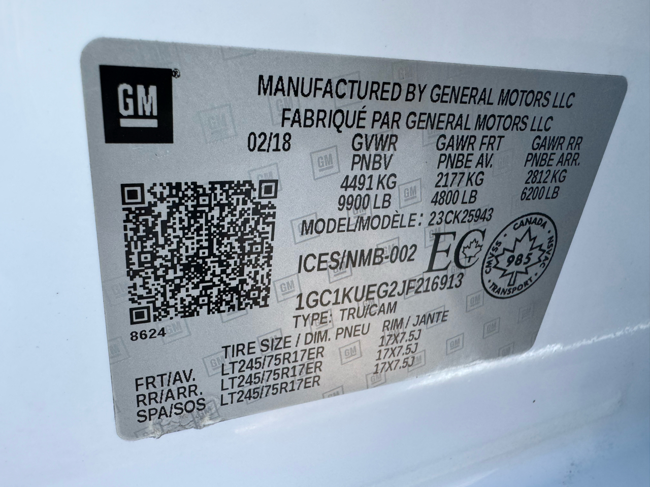 Chevrolet Silverado 2500HD 4WD Crew Cab 167" Work Truck 2018