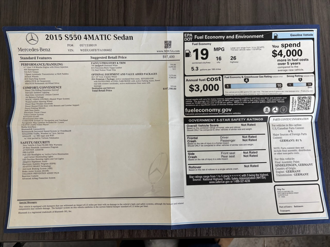 Mercedes-Benz S-Class  2015