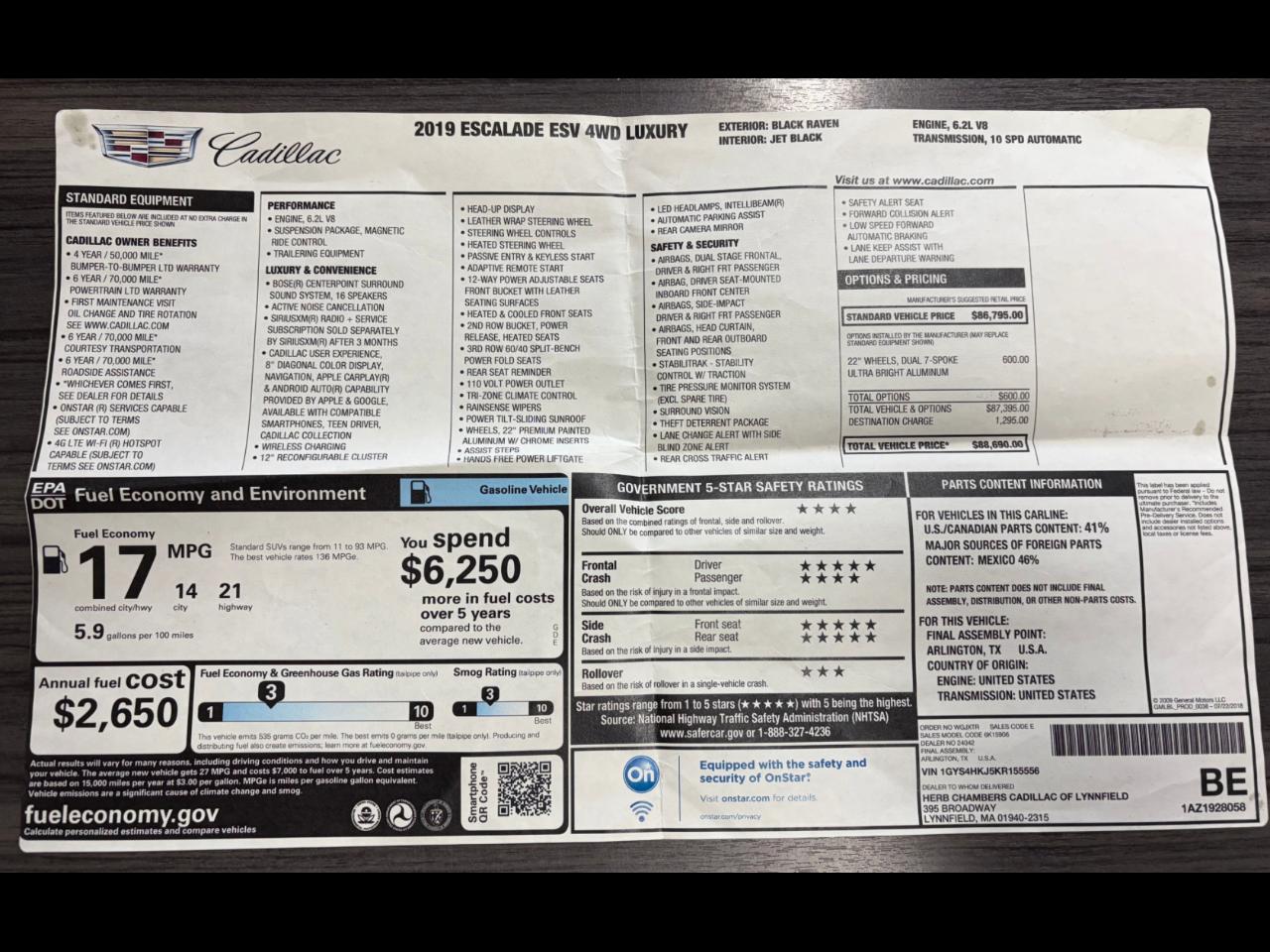 Cadillac Escalade ESV  2019