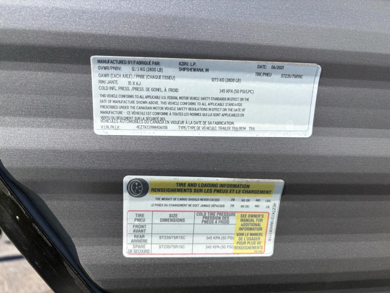 KZ Recreational Vehicles Sportsmen Classic  2021