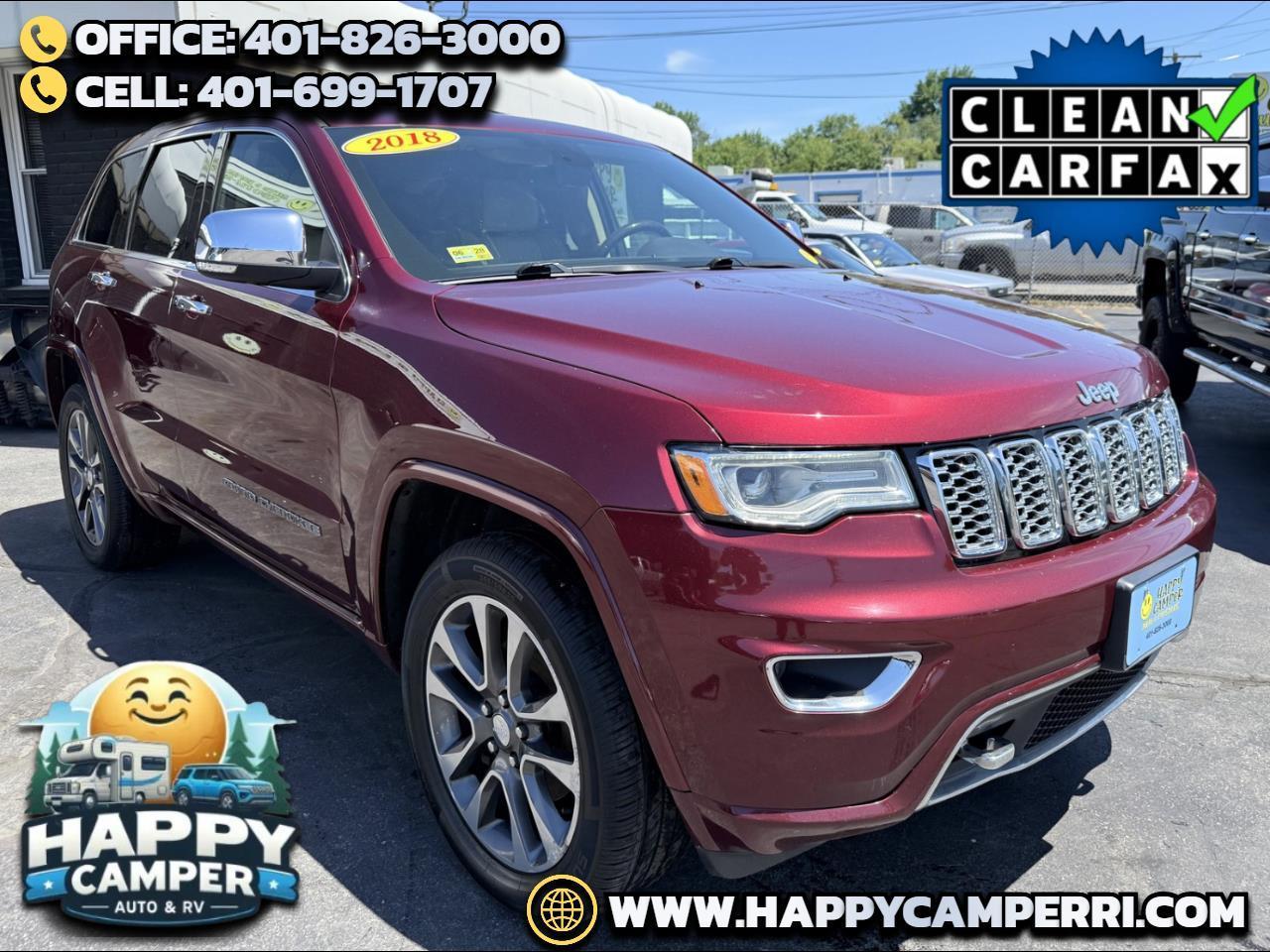 2018 Jeep Grand Cherokee Overland 4X4 V-6, Leather, Panoramic Roof, NAV