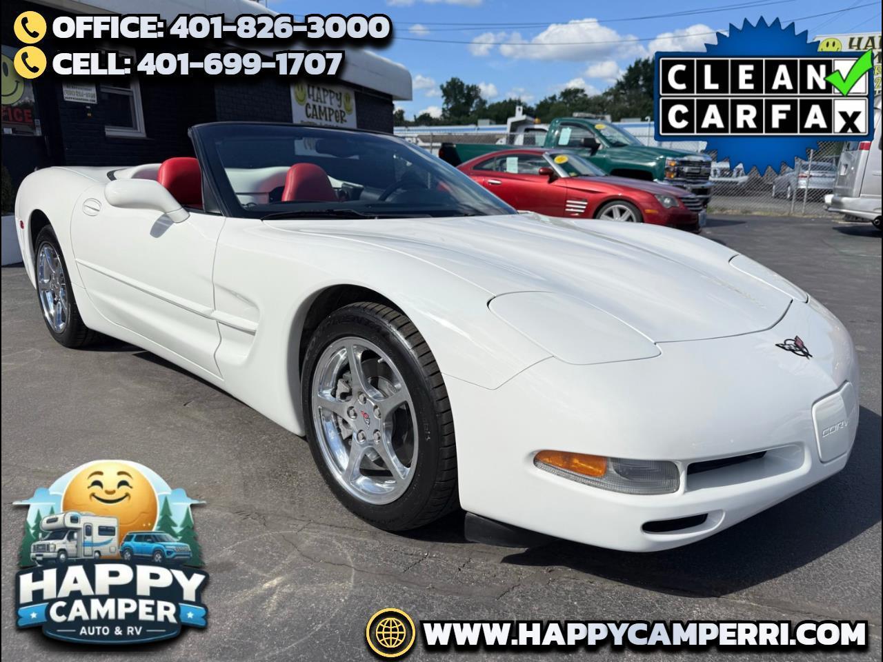 2002 Chevrolet Corvette Convertible, White, Torch Red Leather, Only 36K