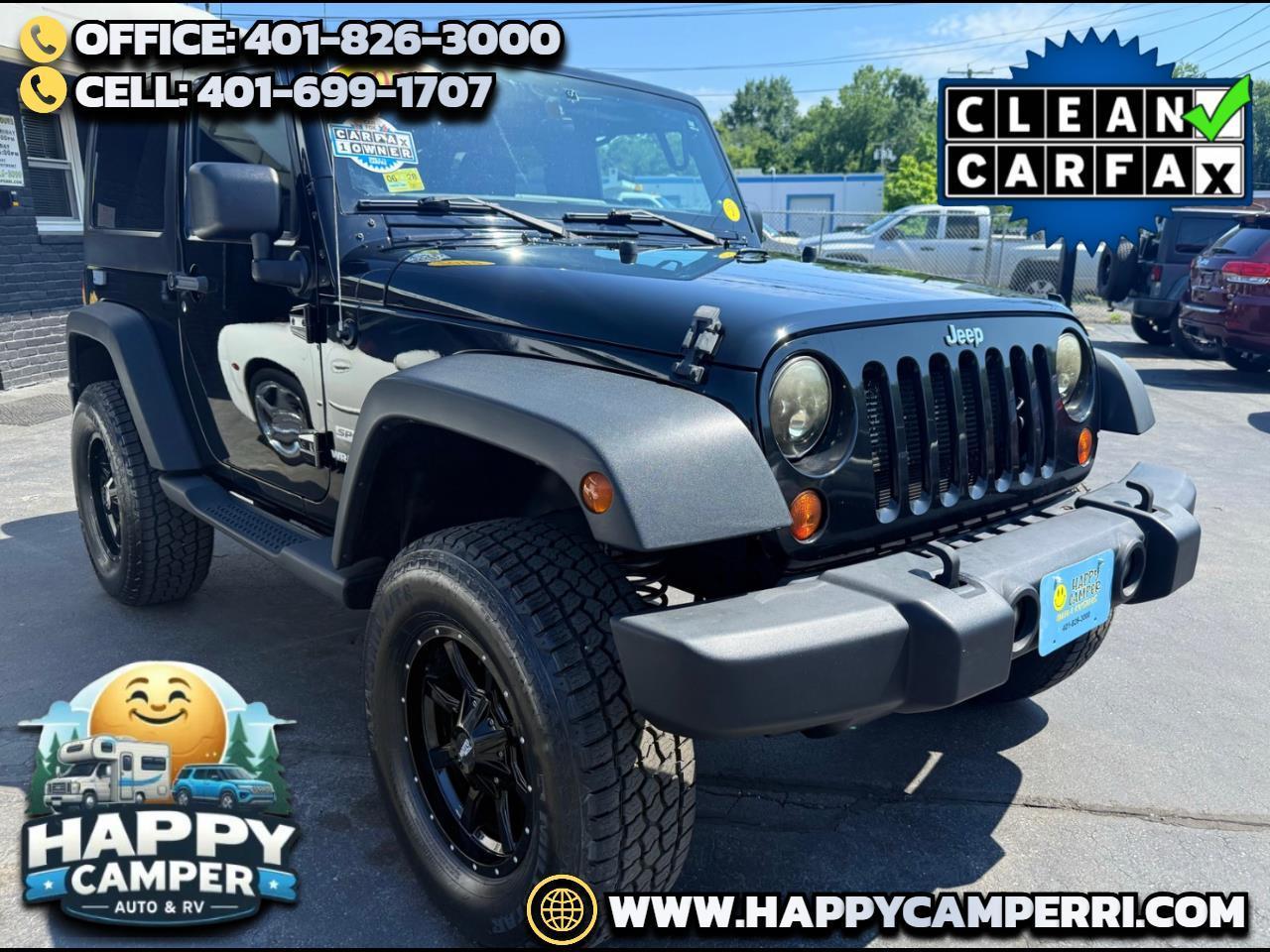 2012 Jeep Wrangler 4X4 Sport 2-Door, Black on Black, Hard Top, Lifted