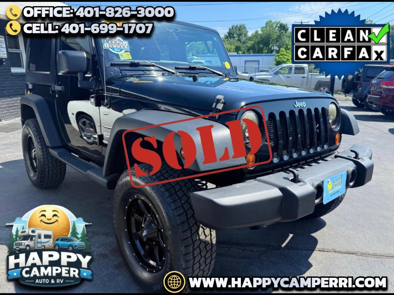 2012 Jeep Wrangler 4X4 Sport 2-Door, Black on Black, Hard Top, Lifted