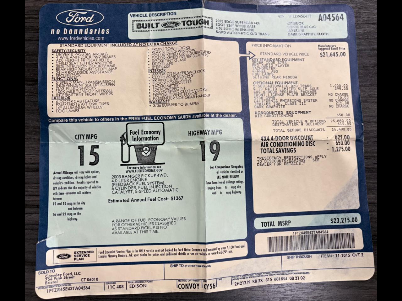 Ford Ranger  2003