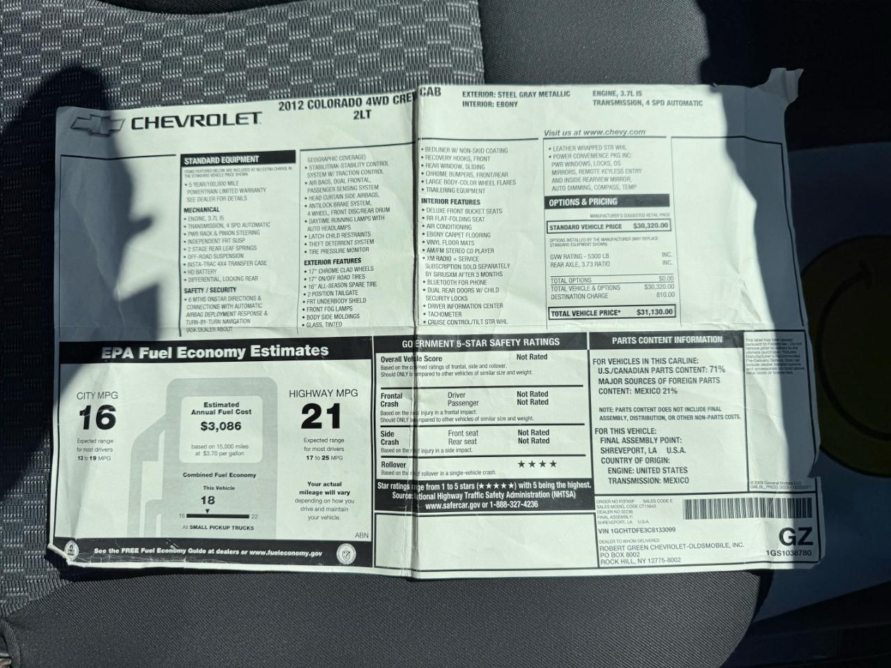 Chevrolet Colorado  2012