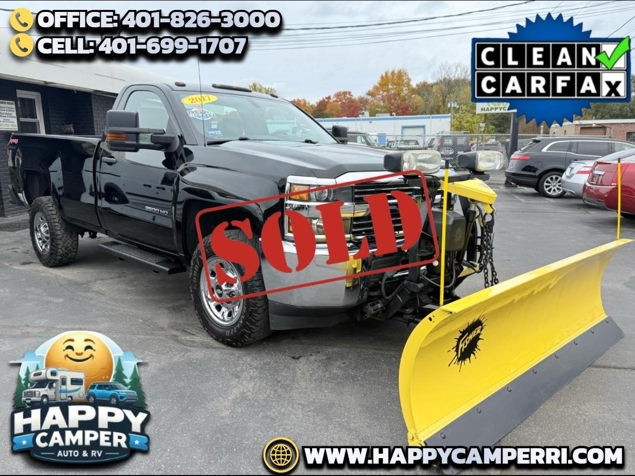 2017 Chevrolet Silverado 3500 4X4 V-8 Auto 8' Fisher Plow 1-Owner Only 38K