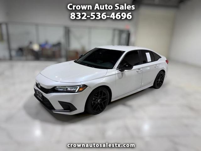 White 2024 Honda Civic Sedan Front-Wheel Drive Continuously Variable Transmission