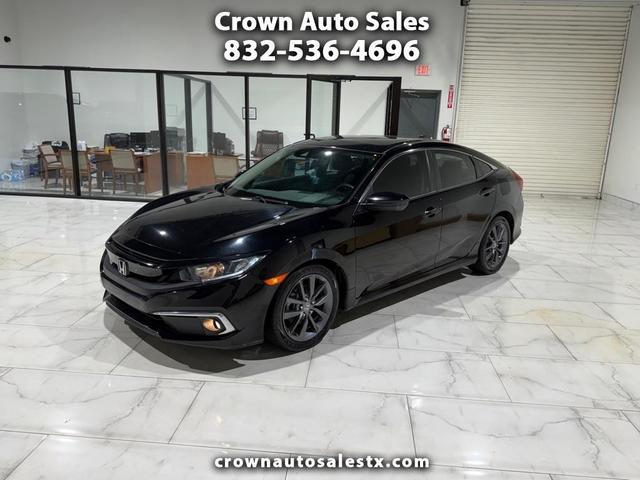Black 2019 Honda Civic Sedan Front-Wheel Drive Continuously Variable Transmission