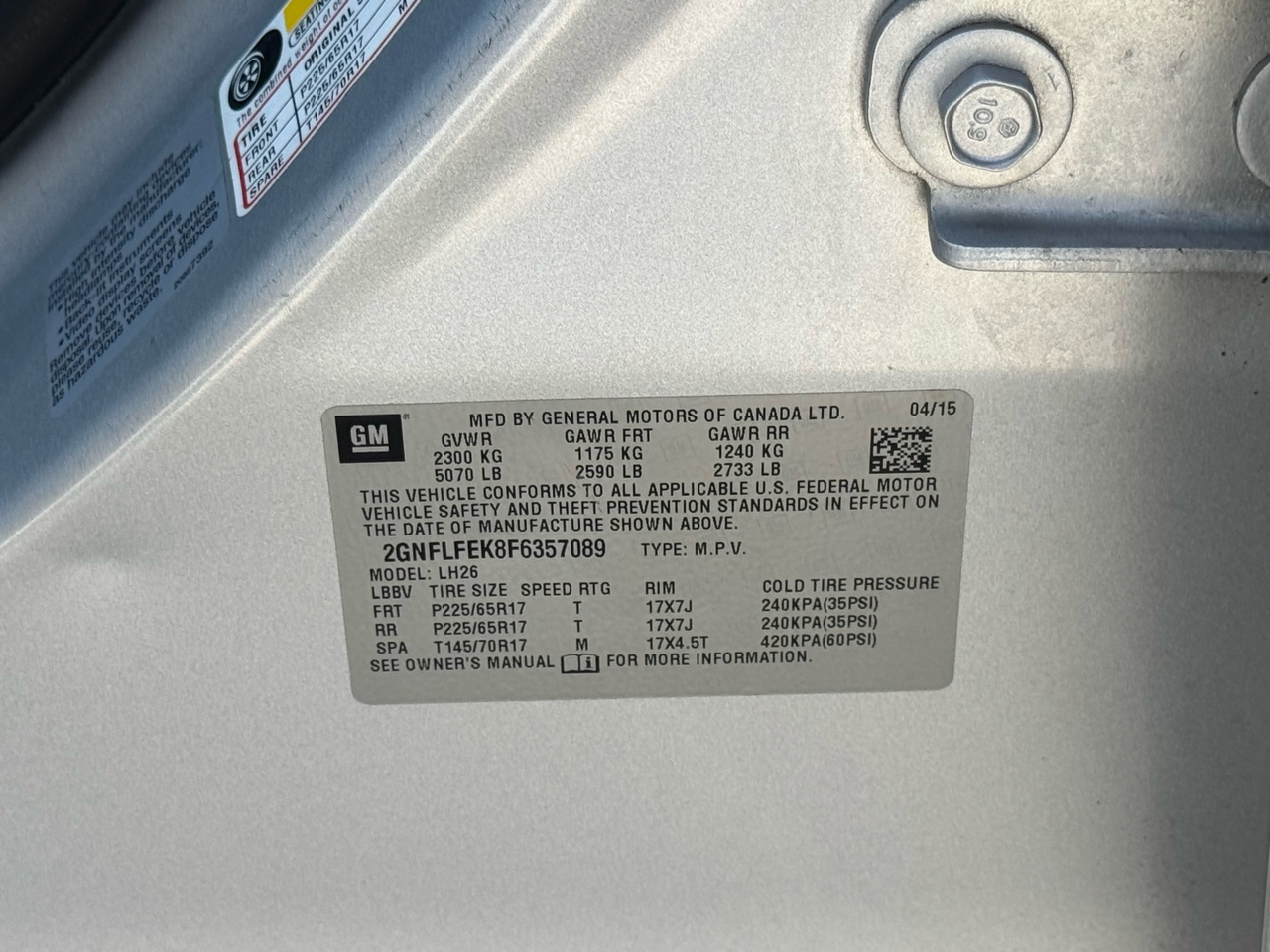 Chevrolet Equinox 1LT AWD 2015