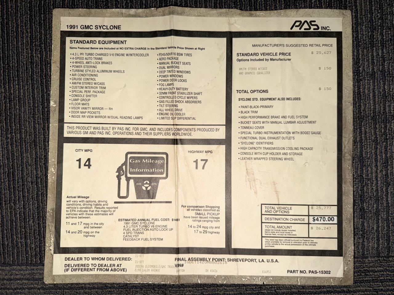 GMC Syclone  1991