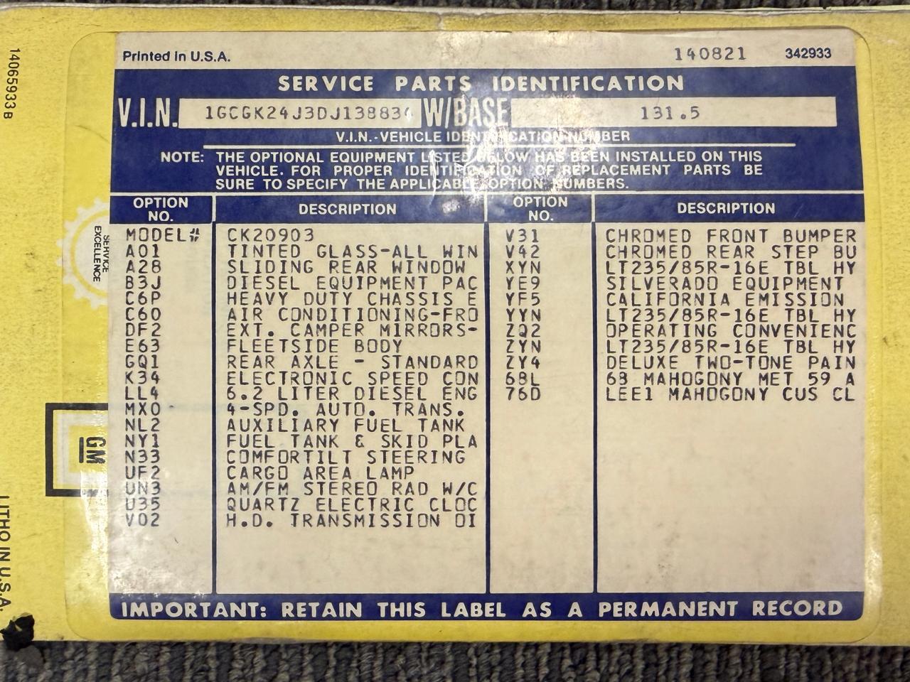 Chevrolet C/K 20  1983