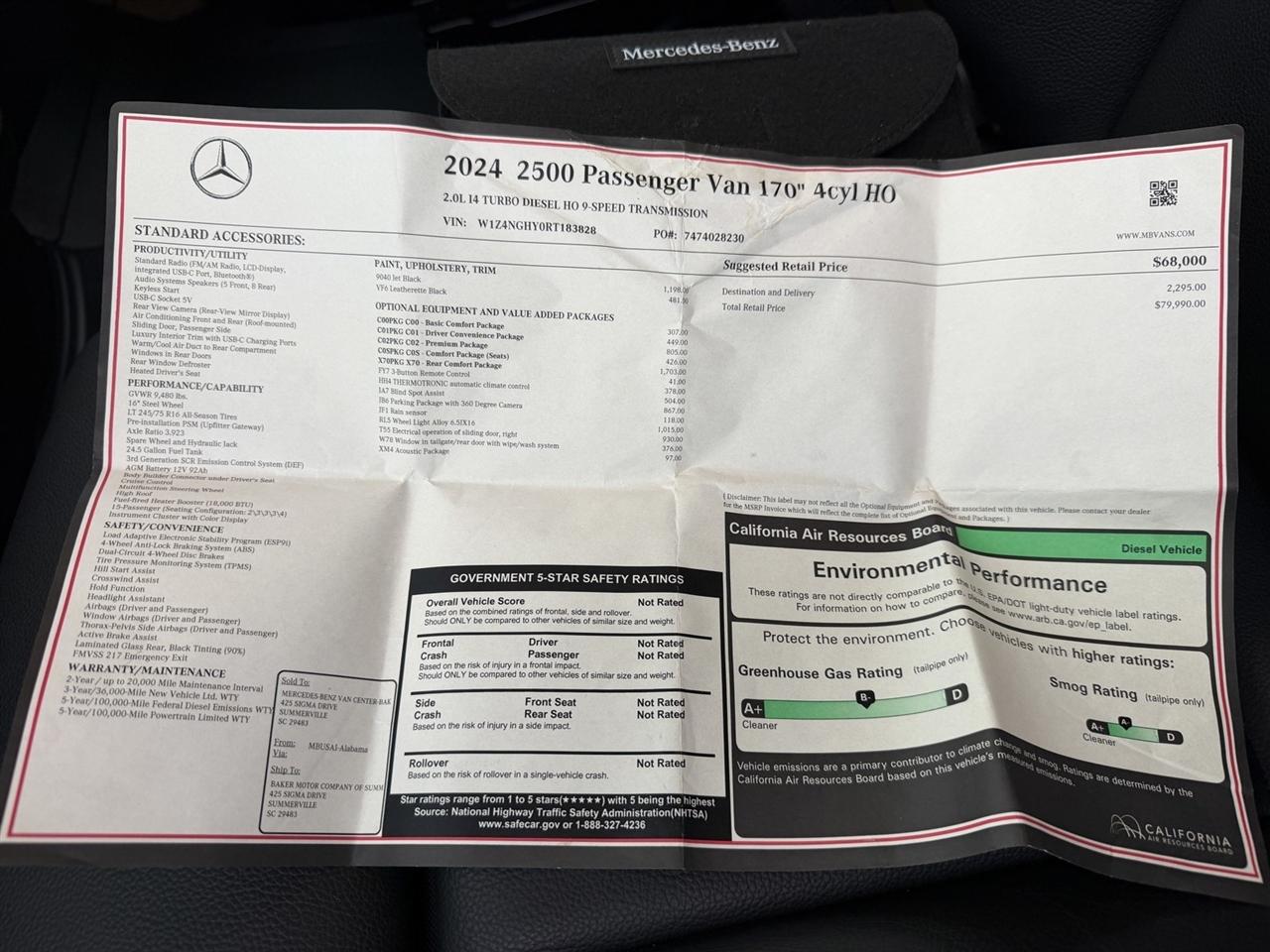 Mercedes-Benz Sprinter 2500 170-in. WB 2024