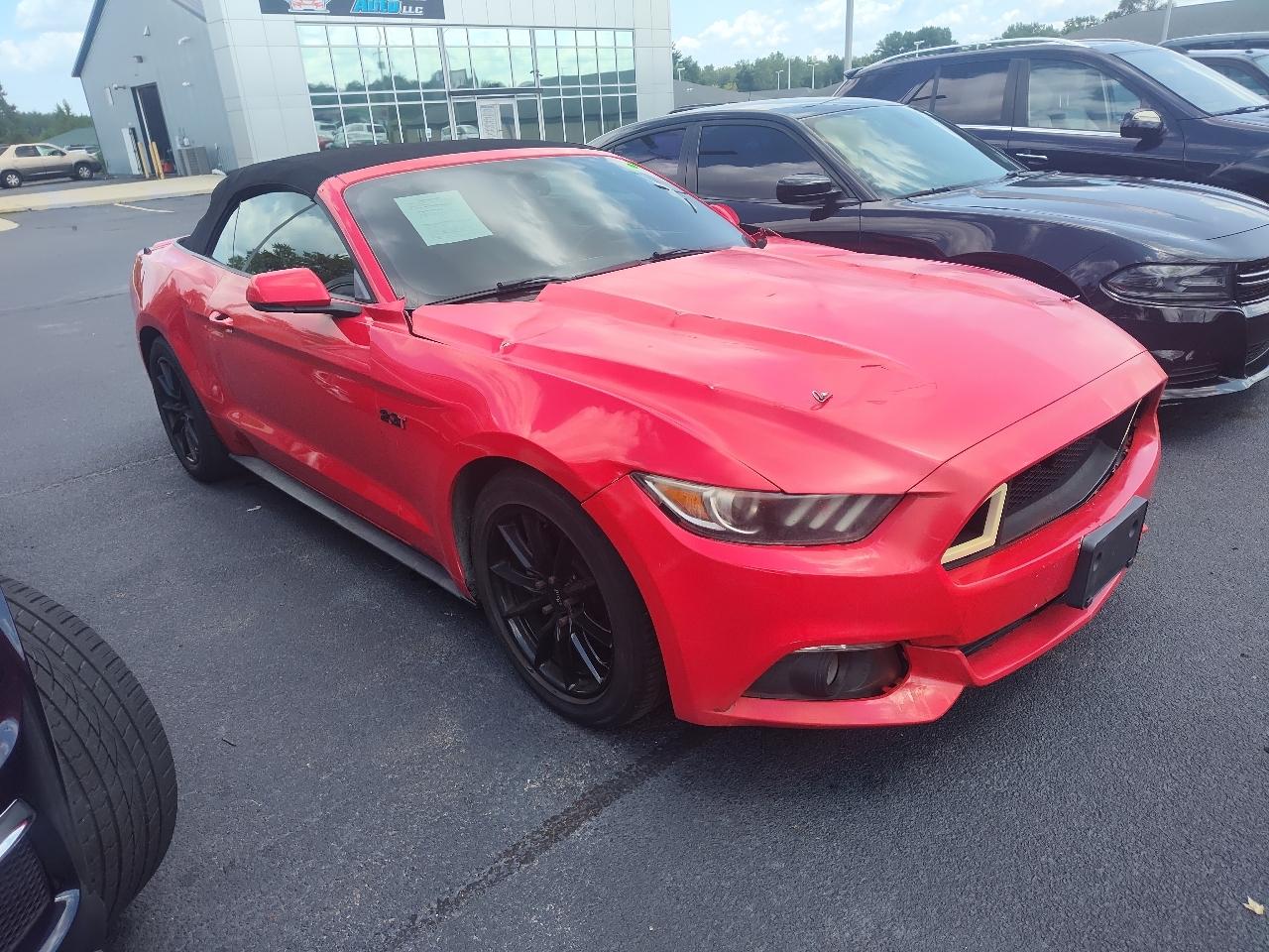 Red 2017 Ford Mustang Convertible Rear-Wheel Drive Automatic