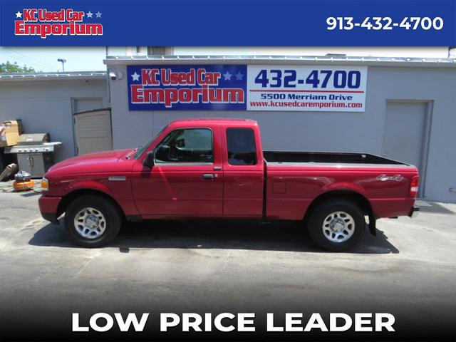 Red 2010 Ford Ranger Sport SuperCab 4-Door 4WD Pickup Truck Four-Wheel Drive Automatic