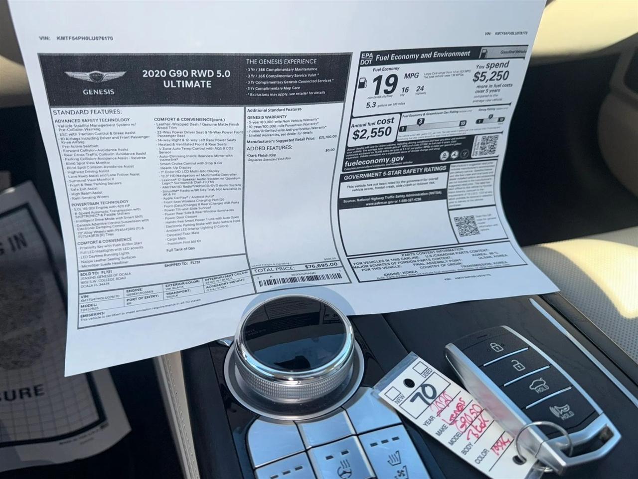 Genesis G90 5.0L Ultimate RWD 2020