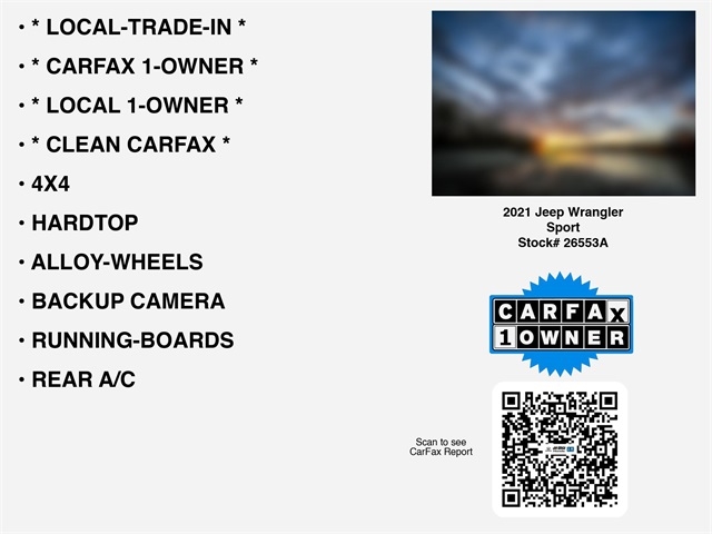 Jeep Wrangler Sport 2021