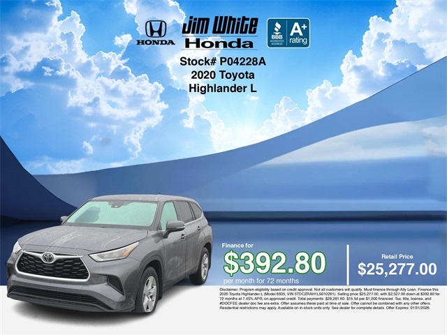 Toyota Highlander L 2020