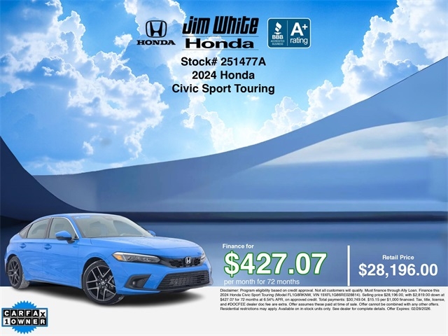 Honda Civic Sport Touring Hatchback 6M 2024