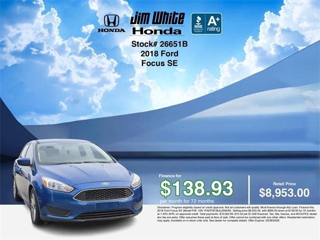 Ford Focus SE Sedan 2018