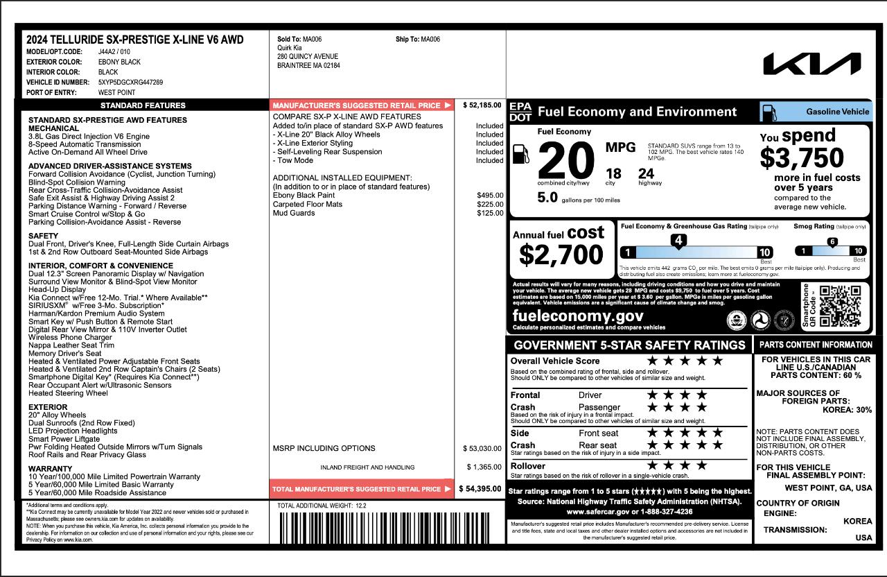 Kia Telluride SX Prestige X-Line AWD 2024