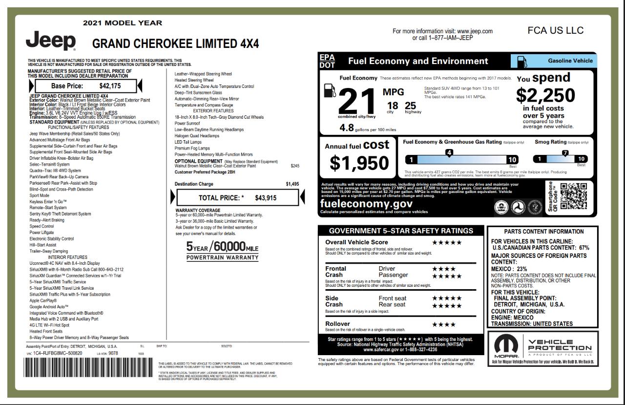 Jeep Grand Cherokee Limited 4x4 2021