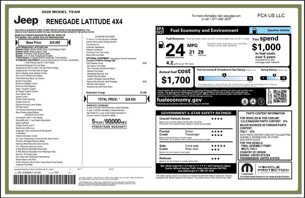 Jeep Renegade Latitude 4x4 2020