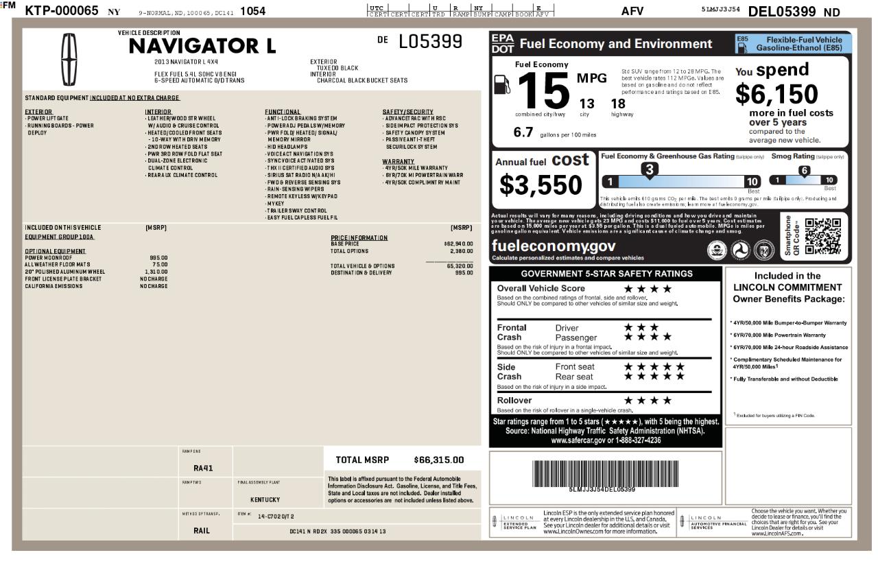 Lincoln Navigator L 4WD 4dr 2013