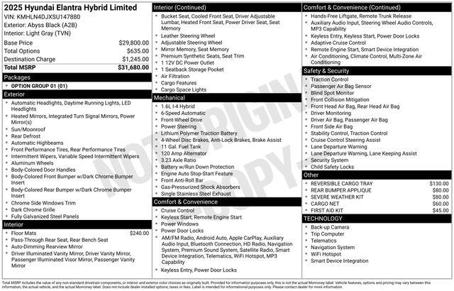 Hyundai Elantra Hybrid  2025