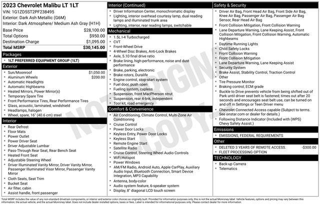 Chevrolet Malibu  2023